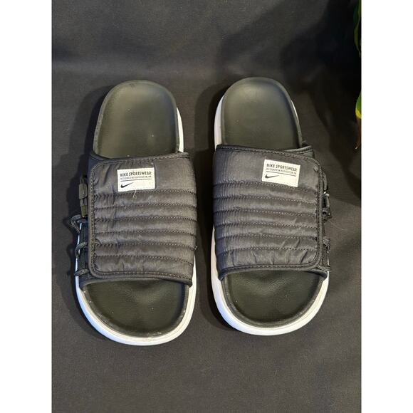 Men’s Nike Asuna 2 Black/White Slip On Slides Sandals Shoes DJ3388-001, size 12 main image 4